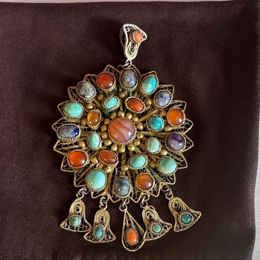 Vintage Egyptian Filigree Vintage Pendant